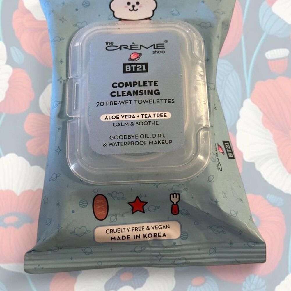 The Creme Shop BT21 Complete Cleansing Wipes | Aloe Vera, Tea Tree